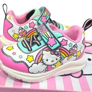 Sanrio Hello Kitty LED Light Up Sneakers Rainbow Stars Toddler Sz. 7 VGUC Box